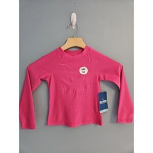 UPF50 Kid Rash Guard Pink Long Sleeve Fish Quick Dry Moisture Wicking XS Beach
